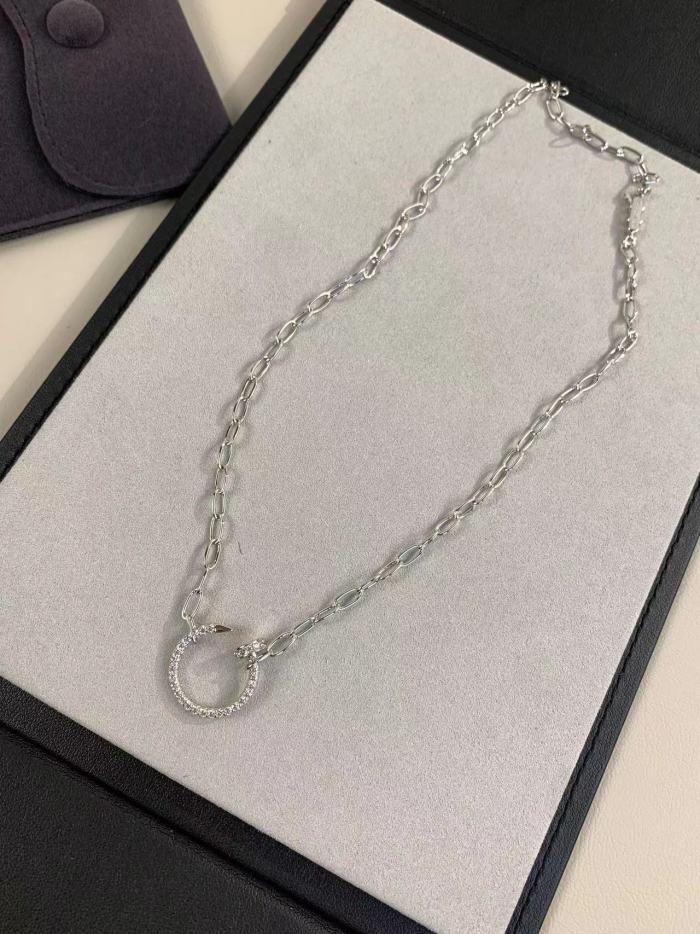 Full diamond nail necklace