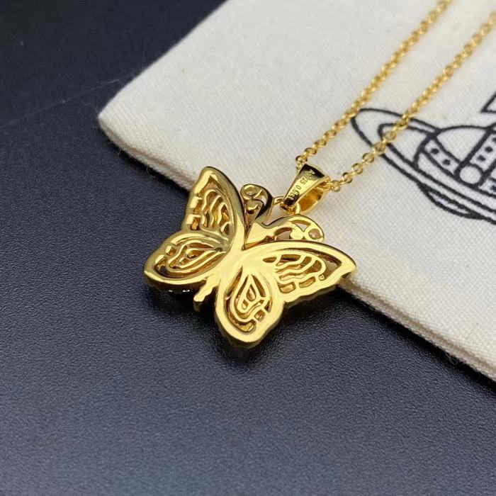 Three dimensional butterfly necklace