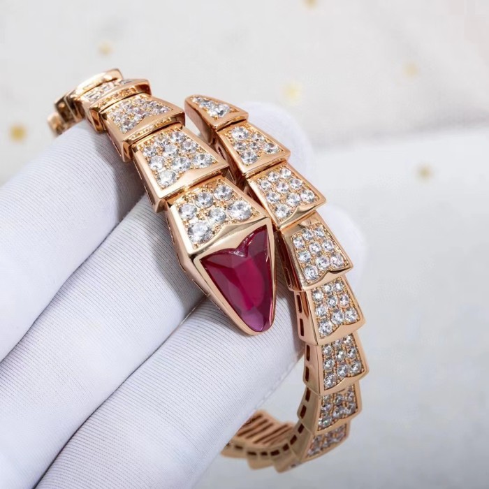 Snake shaped diamond inlaid Adjustable Bracelet