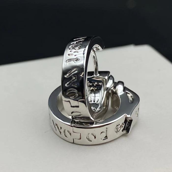 Circular text earrings