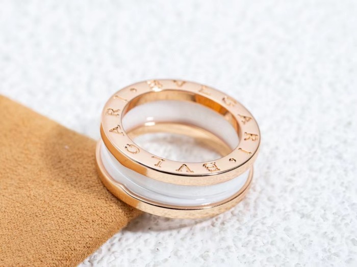 Two color gold-plated ceramic ring