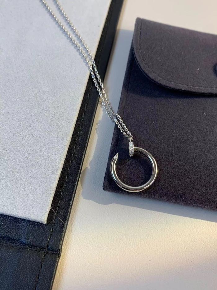 Small diamond nail necklace