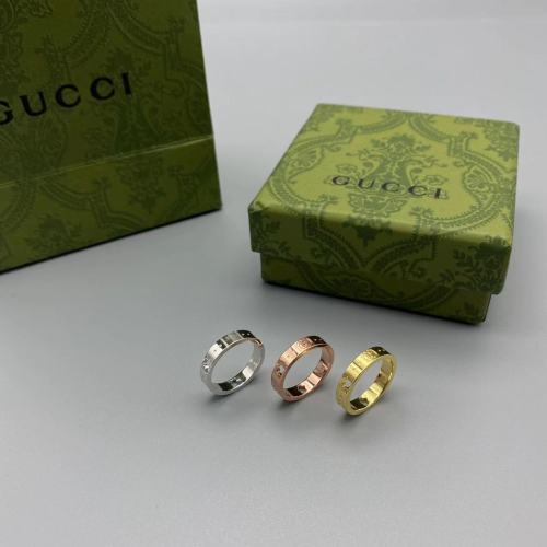 Three color gold plated star hollow logo ring