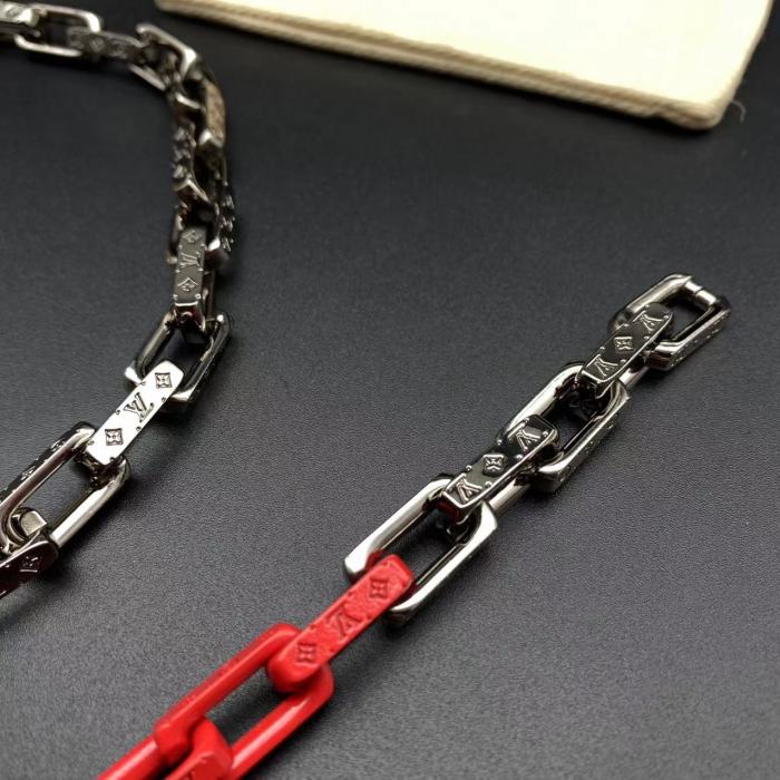 Half red necklace bracelet