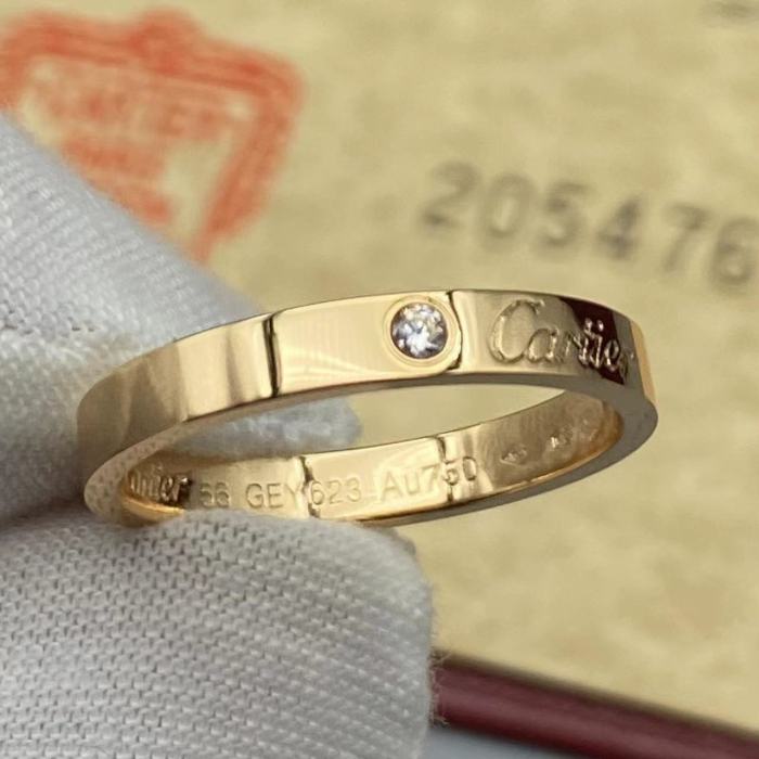 Logo single diamond ring