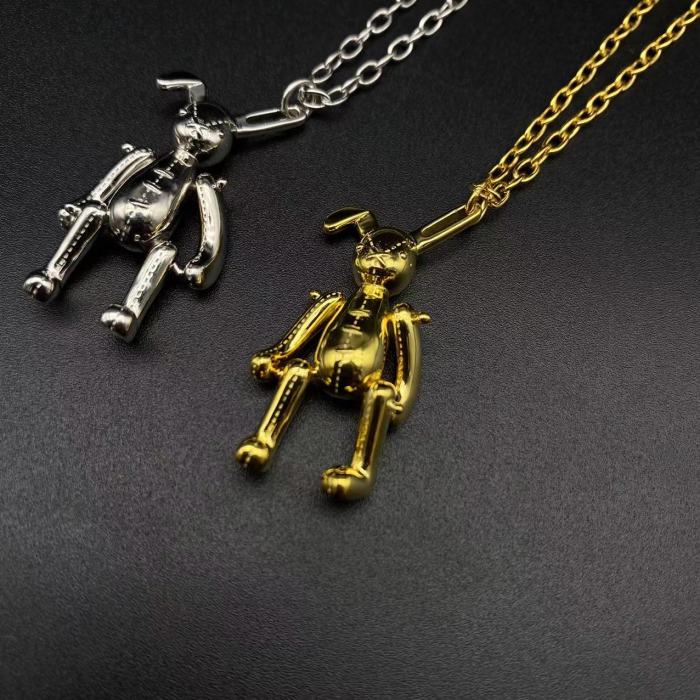 Sterling Silver 925 Gold Plated Rabbit Necklace