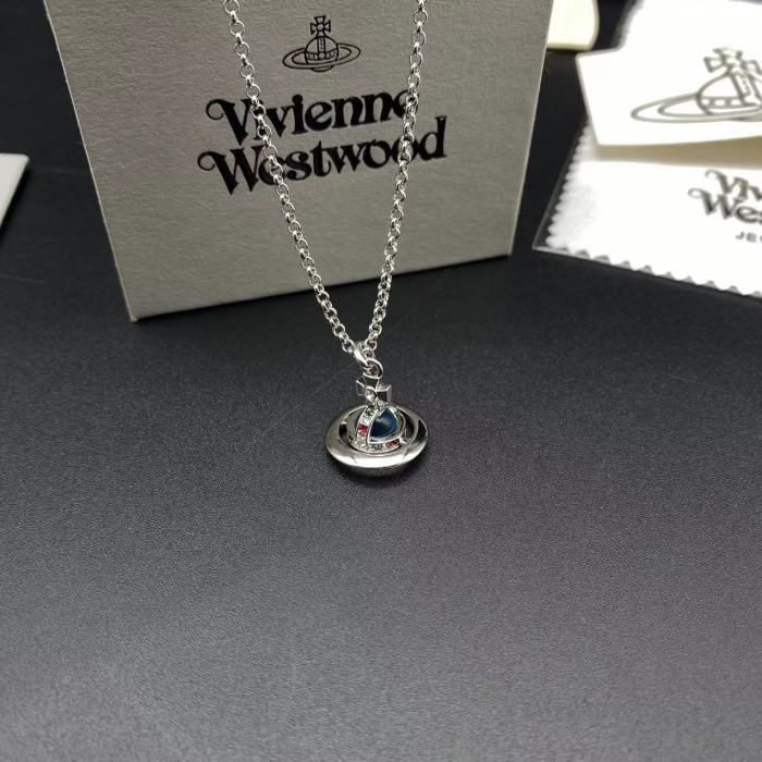 West Queen chain Saturn Necklace Planet pendant