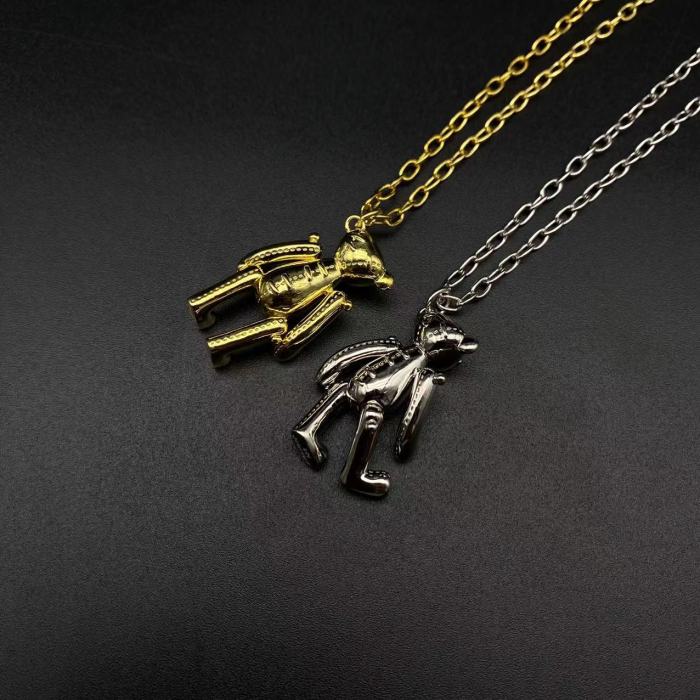 Sterling silver 925 gold-plated bear necklace