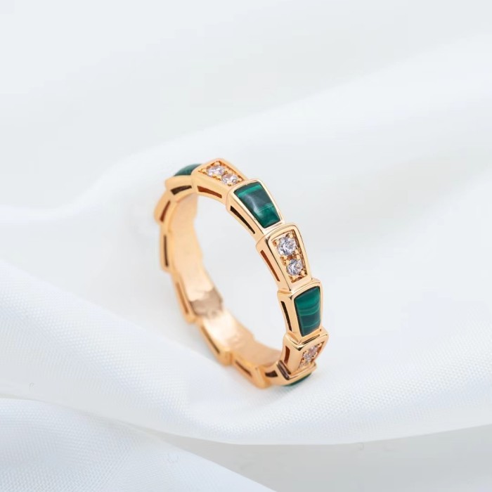 Narrow gem snake ring