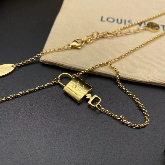 Gold lock cylinder Necklace Bracelet