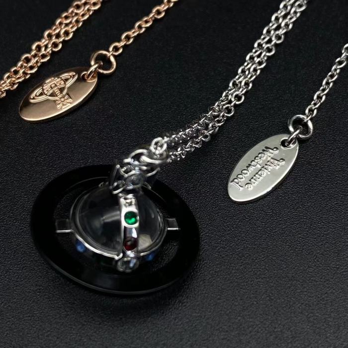Four color Saturn necklace