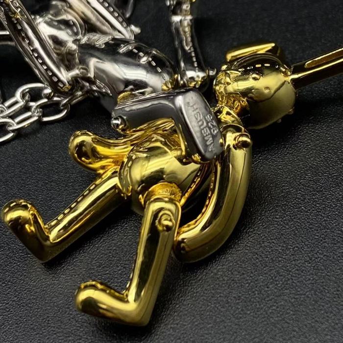 Sterling Silver 925 Gold Plated Rabbit Necklace