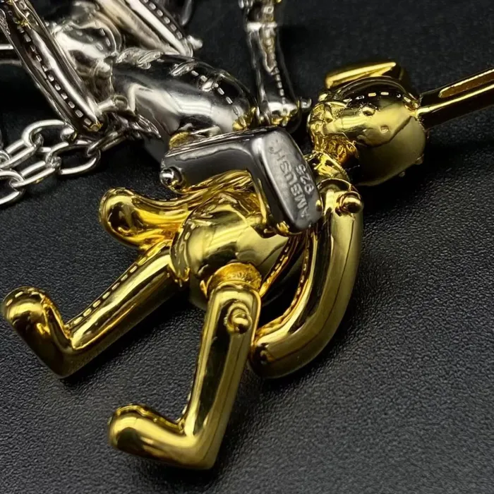 Sterling Silver 925 Gold Plated Rabbit Necklace