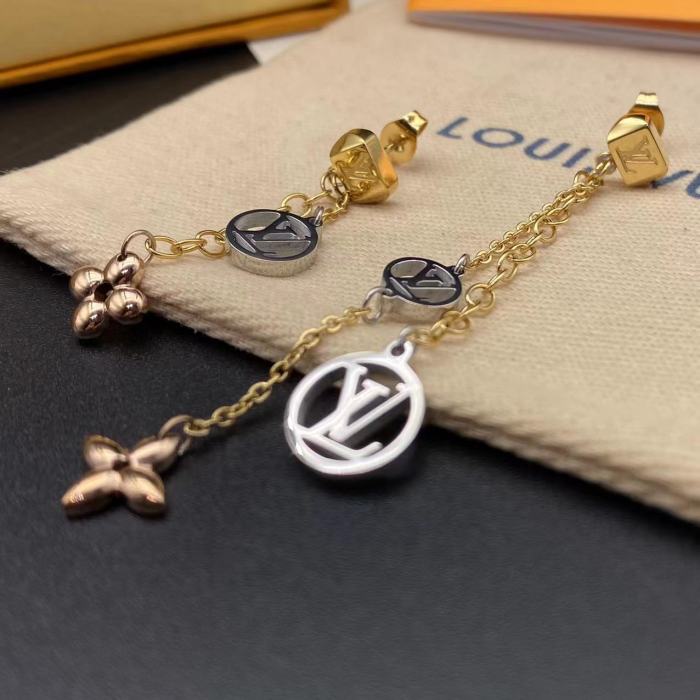 Flower three-dimensional Pendant Long chain earrings earrings