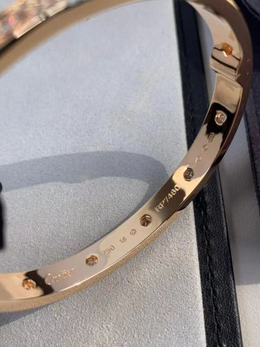 V gold three row diamond full diamond two-color Bracelet