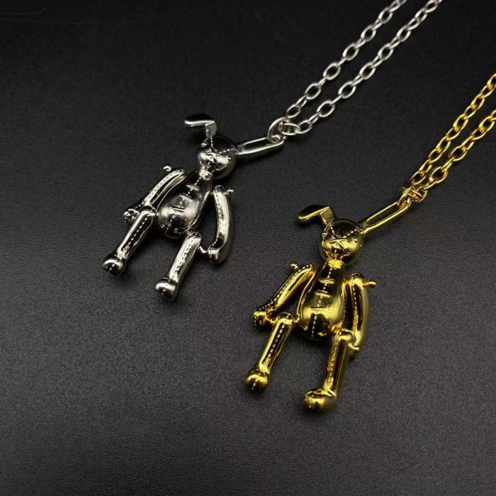 Sterling Silver 925 Gold Plated Rabbit Necklace