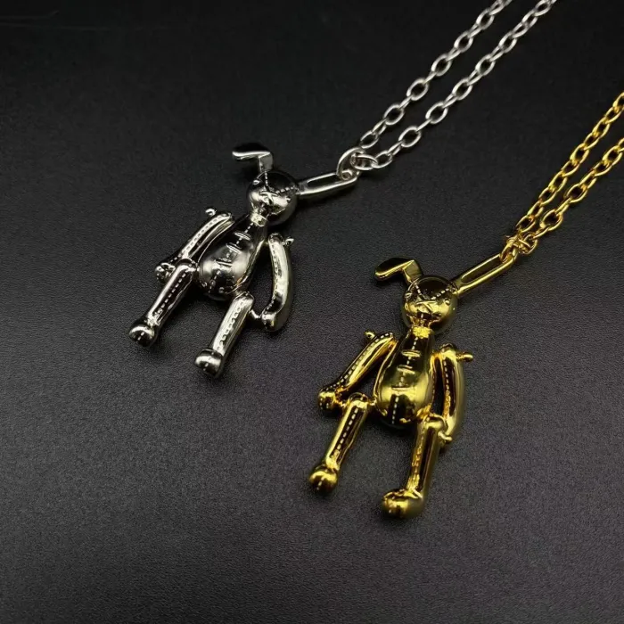 Sterling Silver 925 Gold Plated Rabbit Necklace