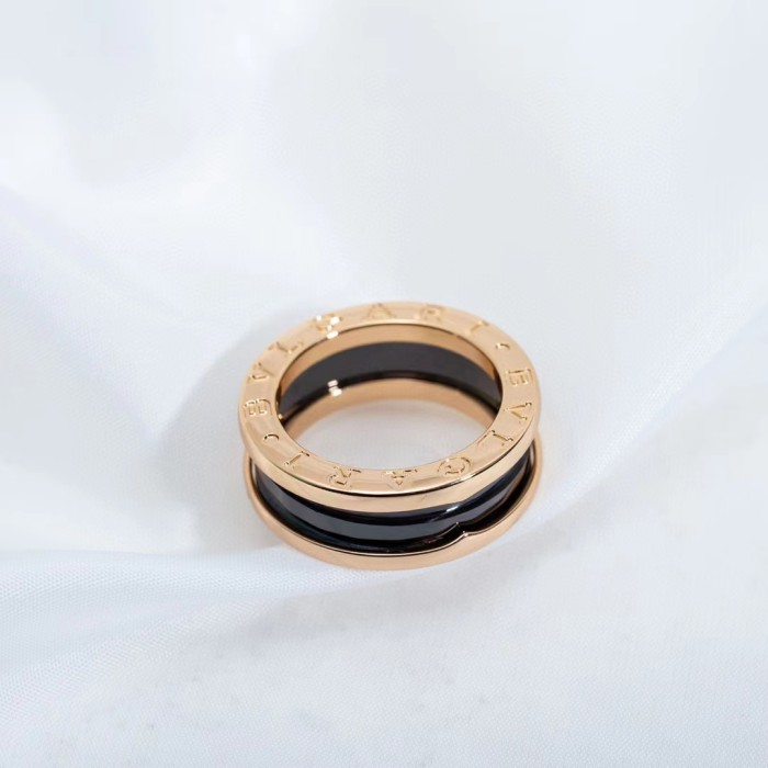 Two color gold-plated ceramic ring