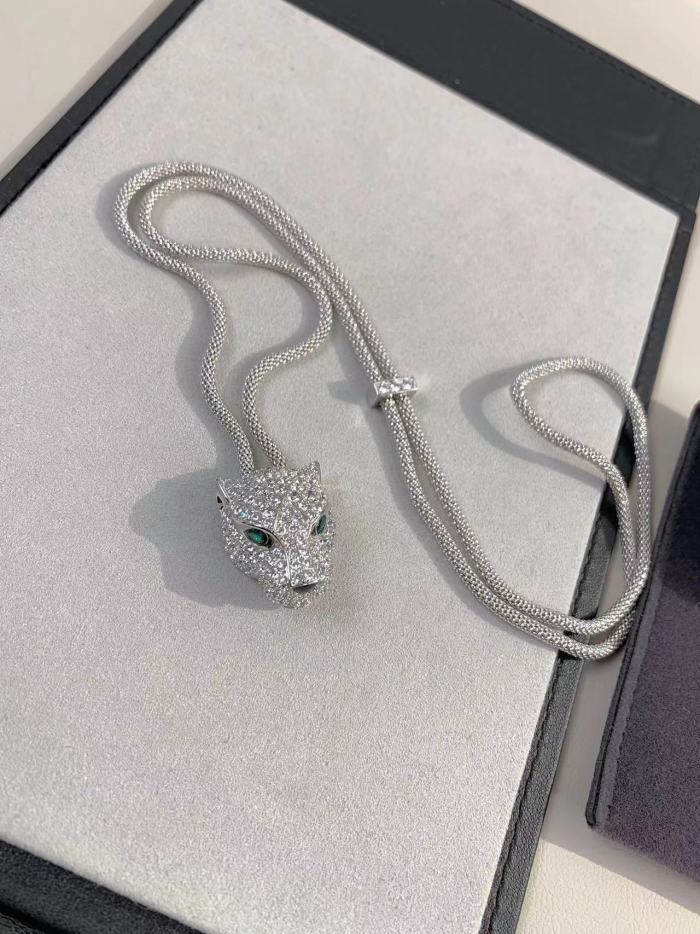 Full Diamond Cheetah Head Necklace