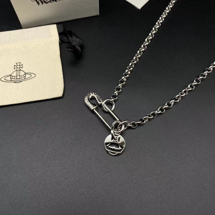 West Queen paper clip pendant necklace