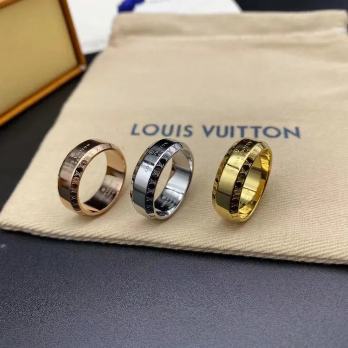 Side embossed logo letter ring