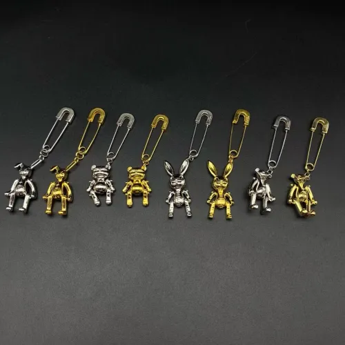 Sterling silver 925 gold-plated paper clip animal ear stud