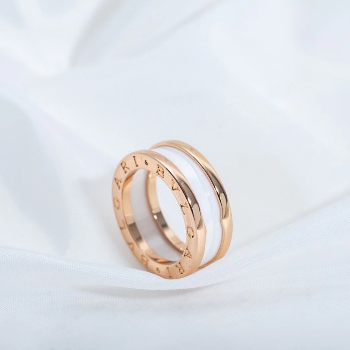 Two color gold-plated ceramic ring