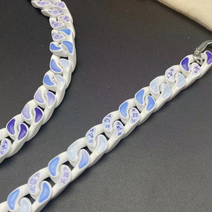 LV骨白蓝手链项链合集