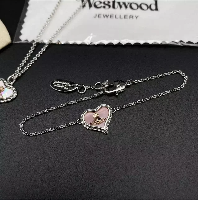 Pink shell love necklace/bracelet/stud earrings