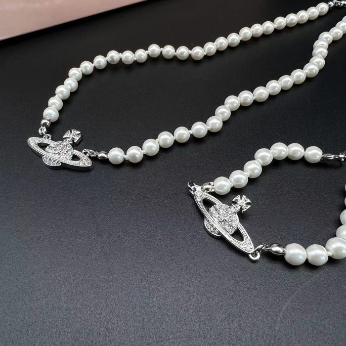 Vivienne Westwood 西太后珍珠镶水钻最高版本项链星球吊坠ins爆款