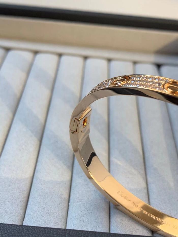 Three color three row full diamond bracelet