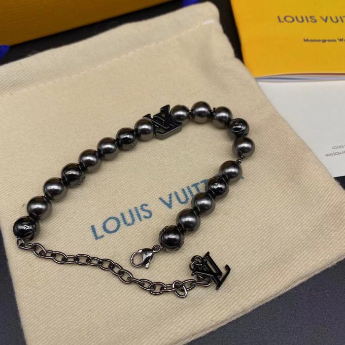 Black Beaded Bracelet Necklace