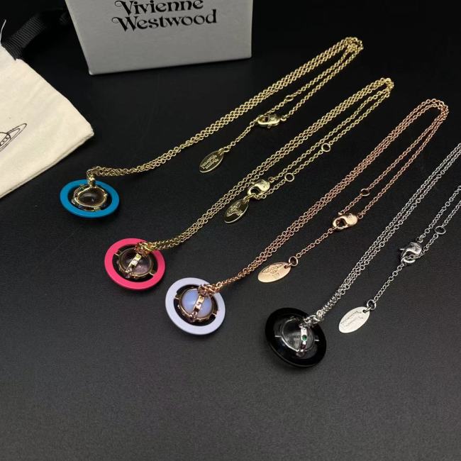 Four color Saturn necklace