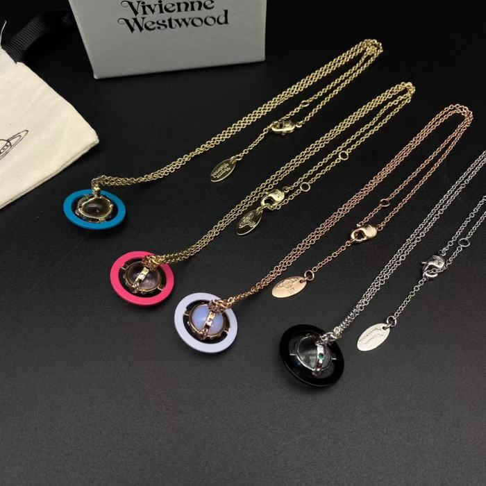 Four color Saturn necklace