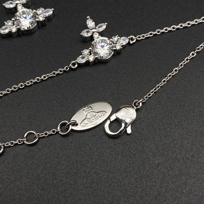 Full Diamond Flower Necklace/Bracelet