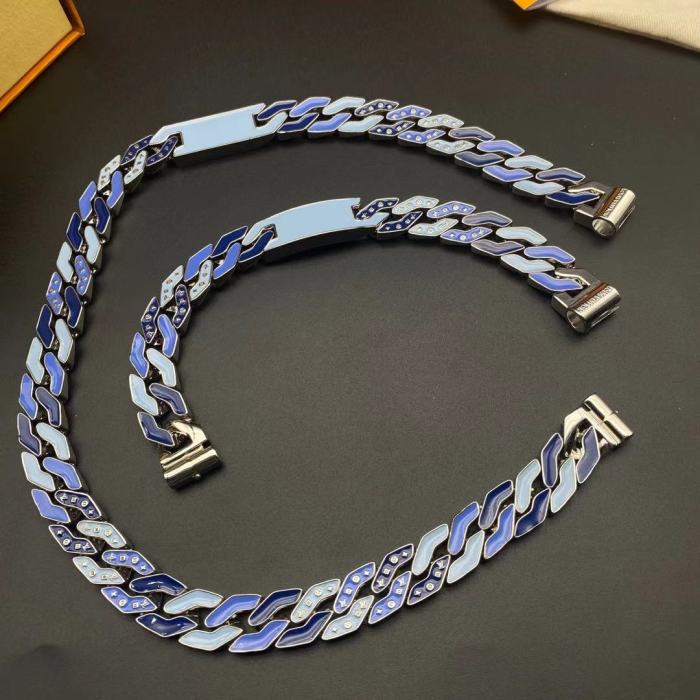 LV冰蓝手链项链合集