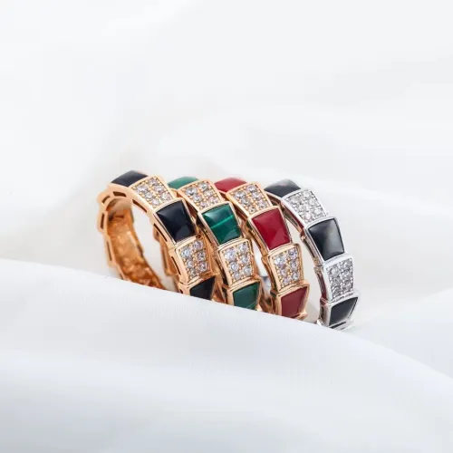 Multicolor gem snake ring