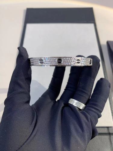 Three rows of diamond bracelets