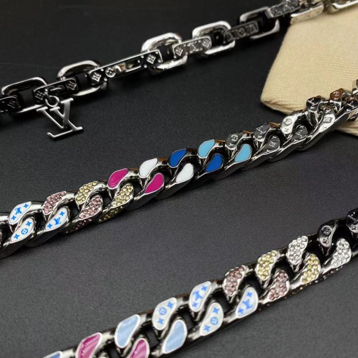 Diamond studded Cuban bracelet necklace