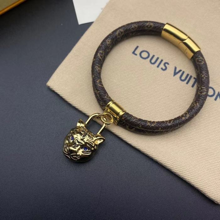 Leather Bracelet tiger head pendant bracelet
