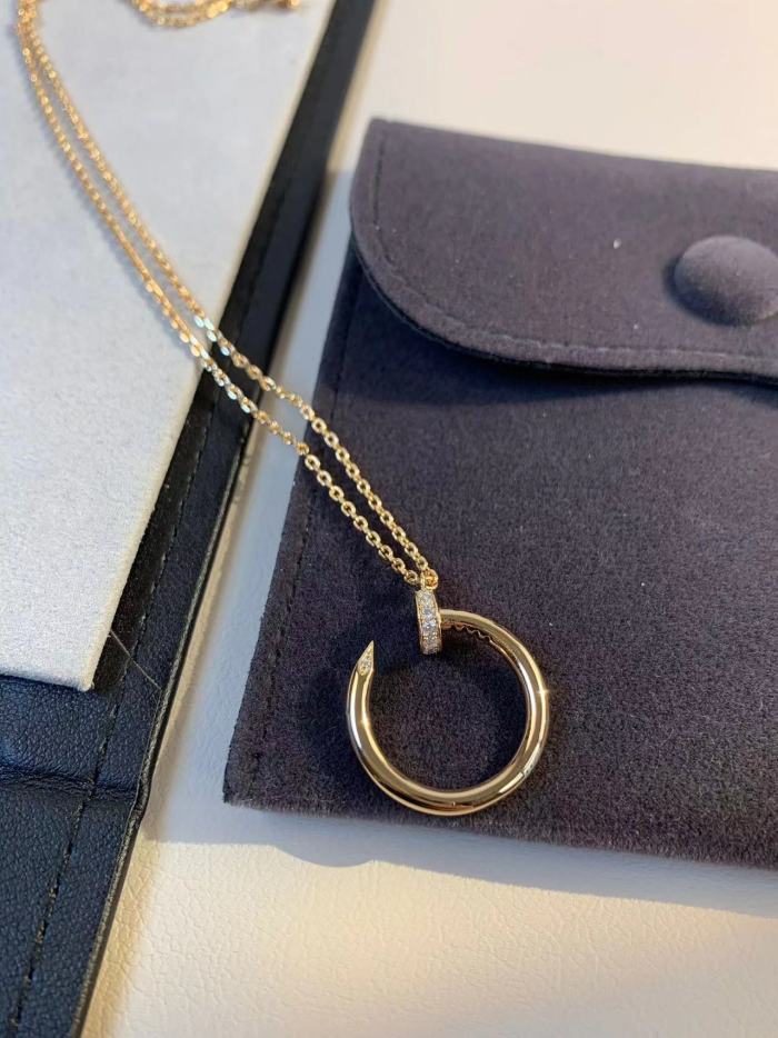 Small diamond nail necklace