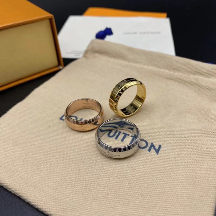 Side embossed logo letter ring