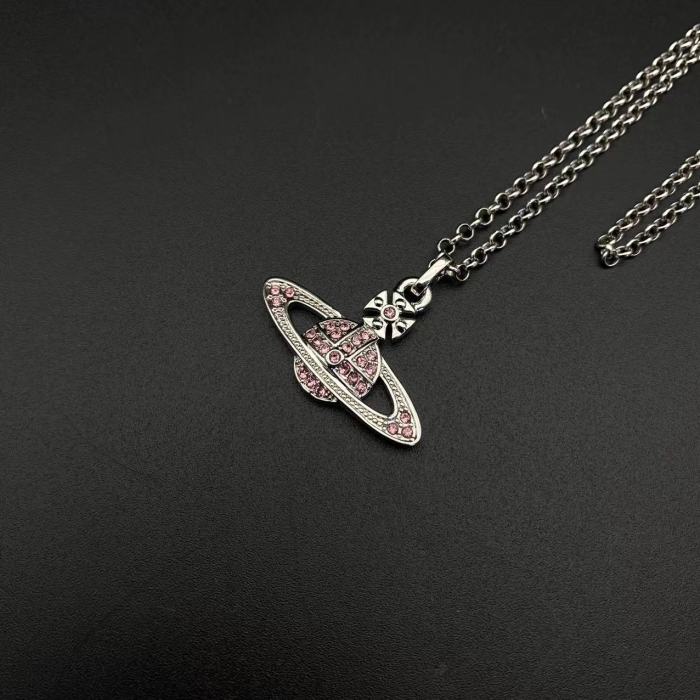 Pink Saturn Necklace