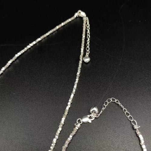 Single pearl silver necklace bracelet