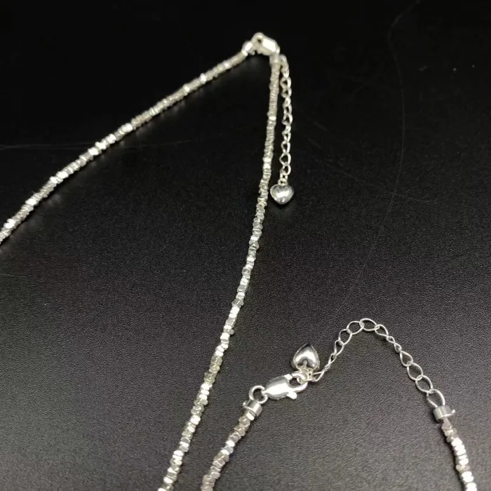 Single pearl silver necklace bracelet