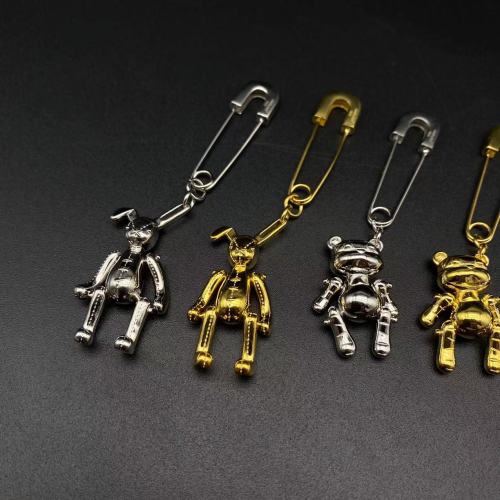 Sterling silver 925 gold-plated paper clip animal ear stud