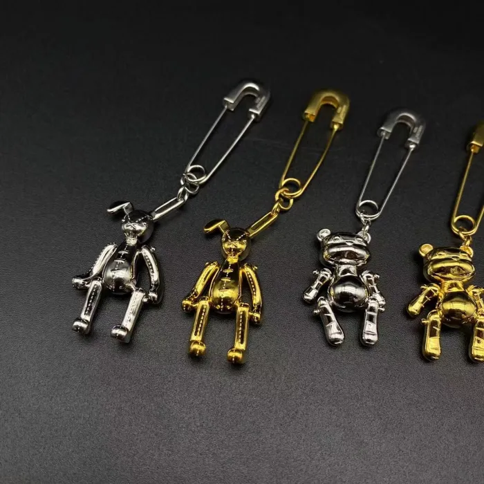 Sterling silver 925 gold-plated paper clip animal ear stud