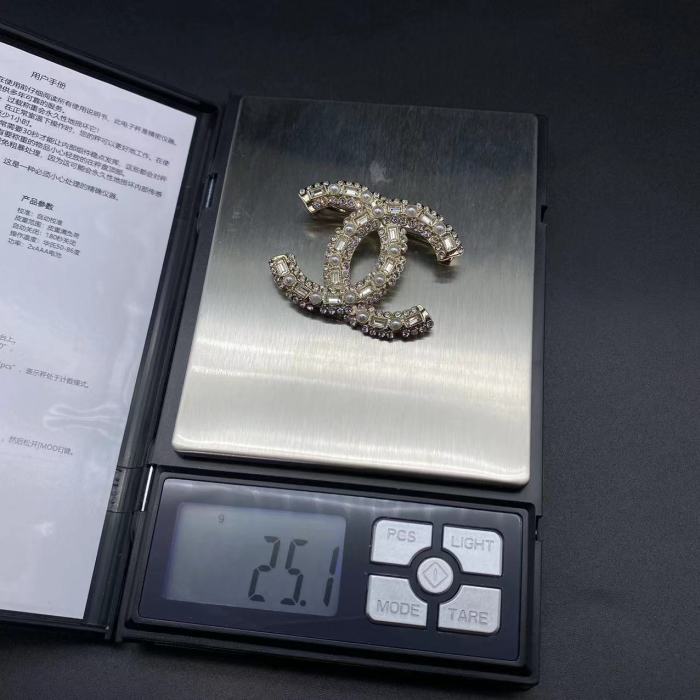 Diamond plated brooch