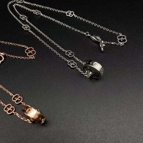 Silver Plated Gold Logo Necklace