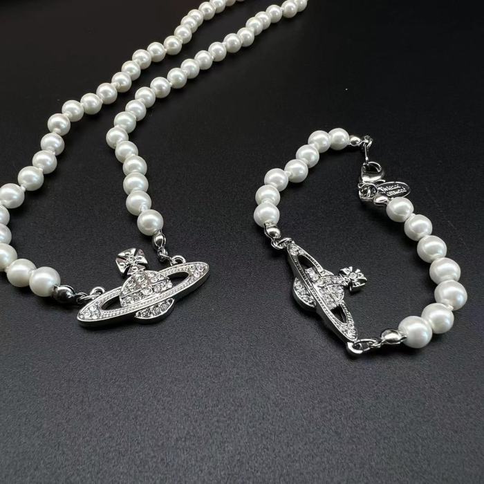 Vivienne Westwood 西太后珍珠镶水钻最高版本项链星球吊坠ins爆款